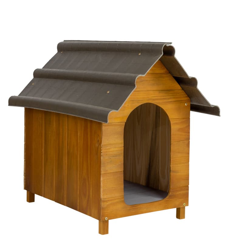 Casa Casinha De Cachorro com Telhado Ecológico Média N3 Cor Cerejeira