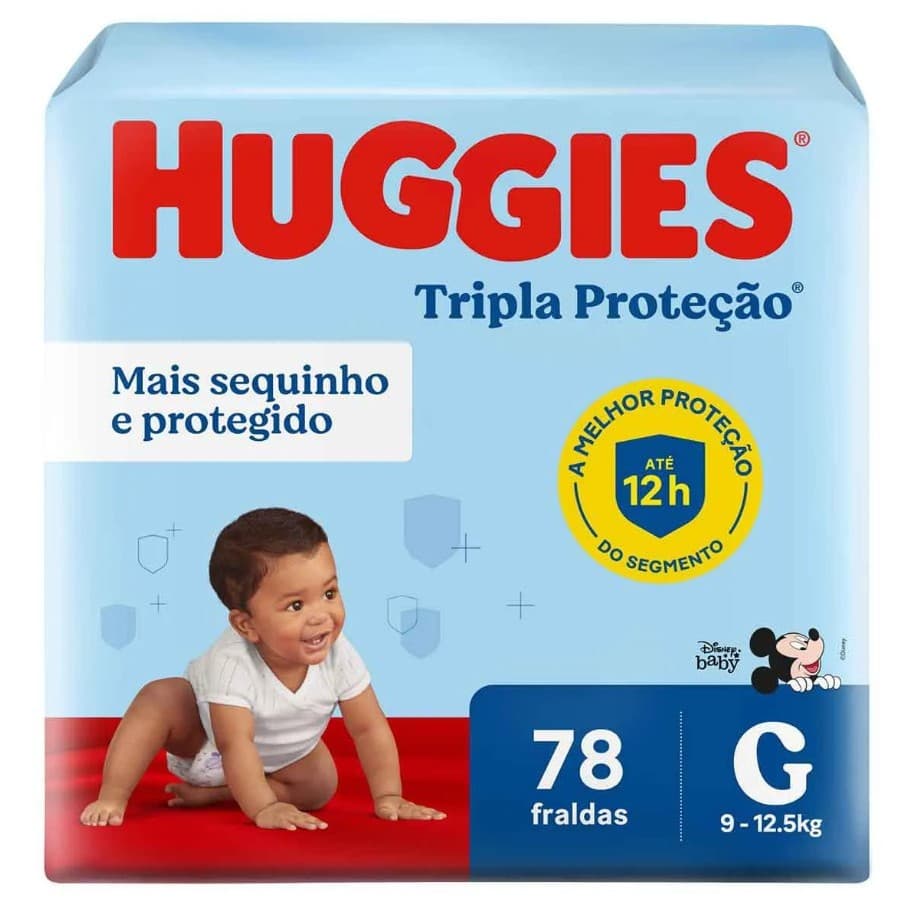 Fralda Huggies Tripla Proteção Disney Baby G 78 unidades