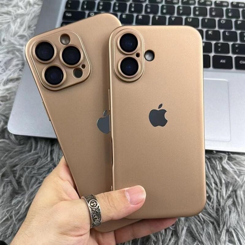 Novo Deserto Titânio Ultrafino Fosco Com Capa De Filtro De Poeira Para iPhone Air 17 16 15 14 13 12 11 Pro Max