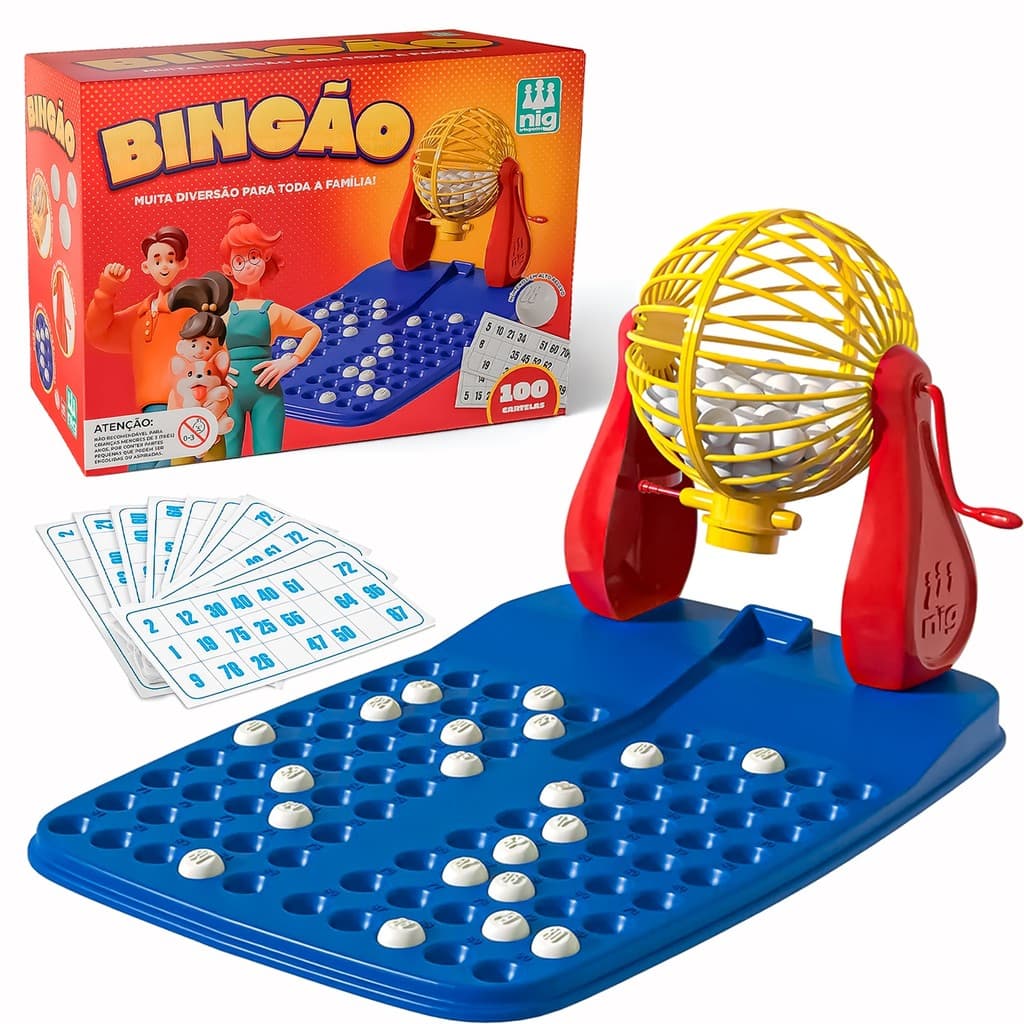 Bingao Jogo De Bingo Com 100 Cartelas Infantil Brinquedo Para Familia E Amigos Divertido - Nig Brinquedos