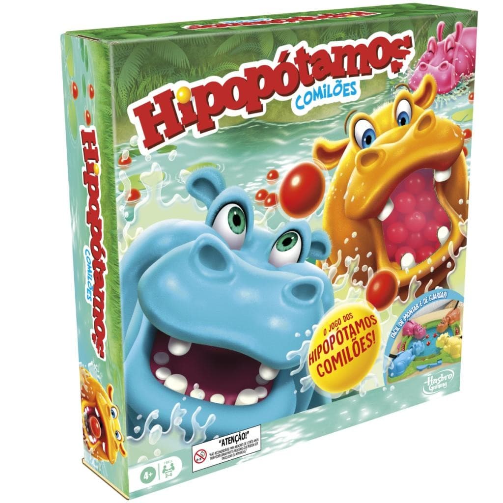 Jogo Hipopótamos Comilões Hasbro F8815 - Divertido Jogo de Competição para Famílias e Amigões
