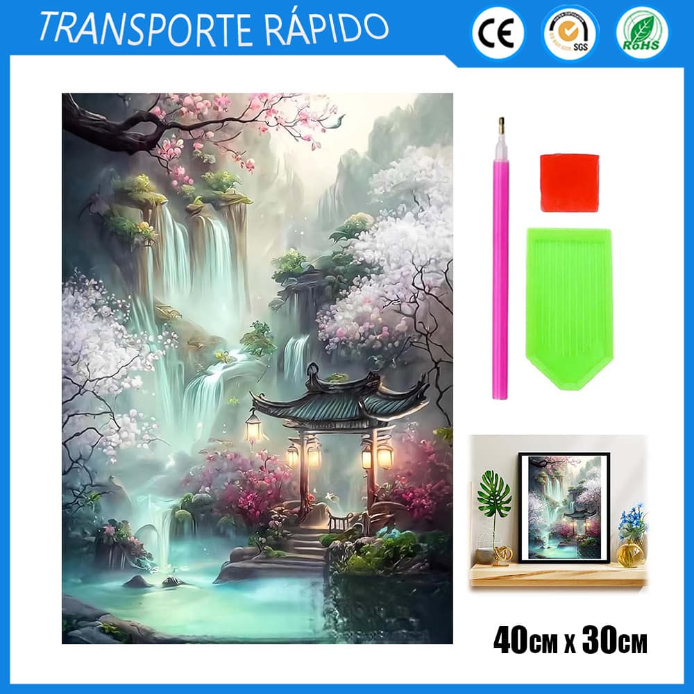 5D quadrado diamante pintura conjunto 40x30cm flor doca fada cachoeira diamante pintura decoração da parede casa