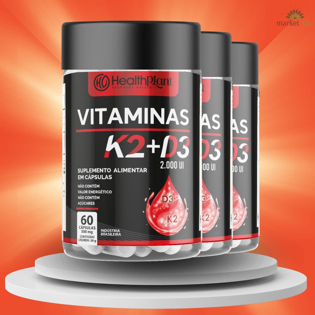 Vitamina K2 - Menaquinona - 7 - Vitamina D3 - Colecalciferol Concentrada
