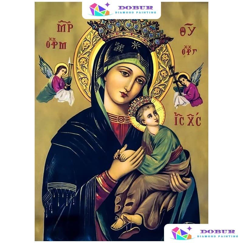DOBUR | Conjunto De Pintura Diamante Nossa Senhora Da Ajuda Perpétua 5D DIY Redondo/Quadrado Tela De Perfuração Completa