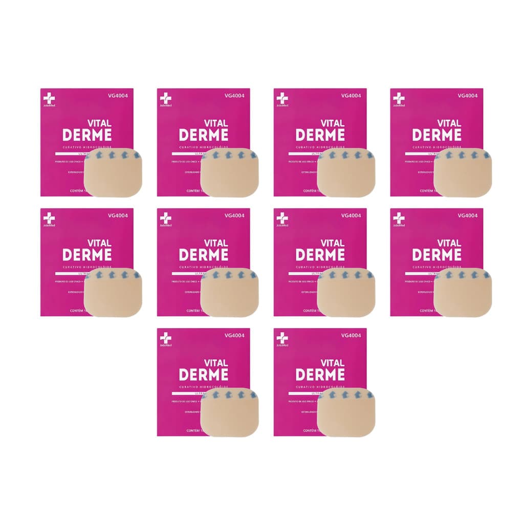 Kit com 10 Unidades de Curativo Hidrocoloide 20cm x 20cm - Vitalderme