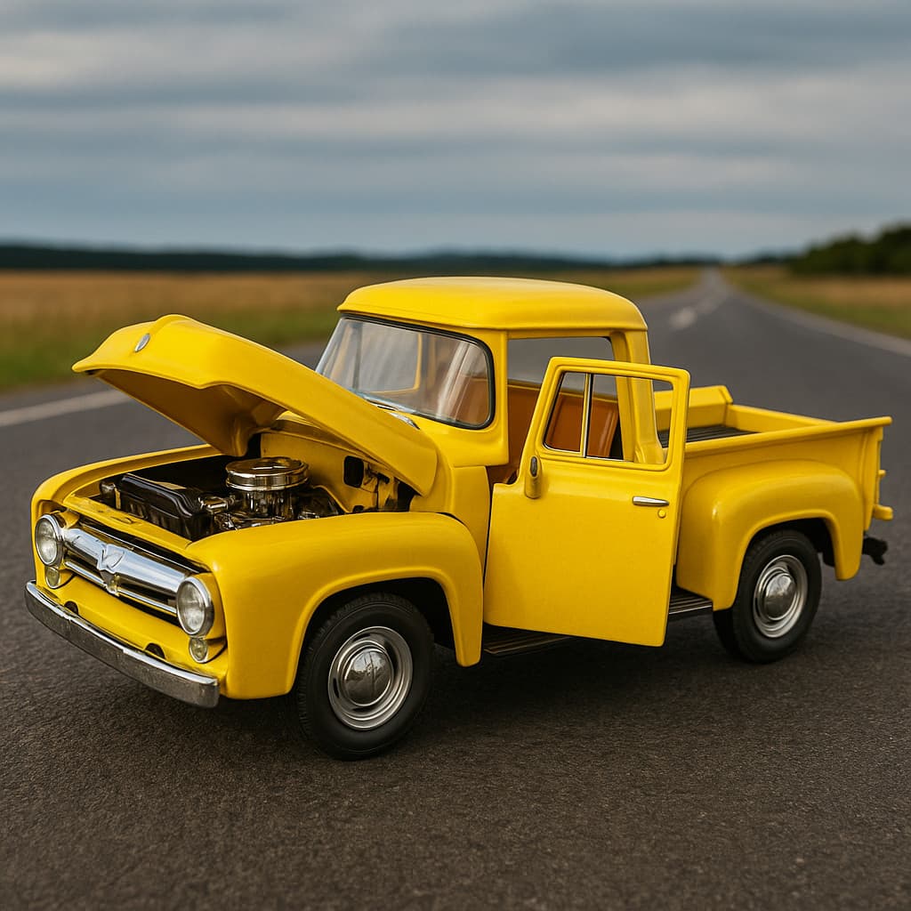 Miniatura de pickup caminhonete F100 com led no farol carro carrinho de ferro presente coleção COLEÇAO MINIATURA