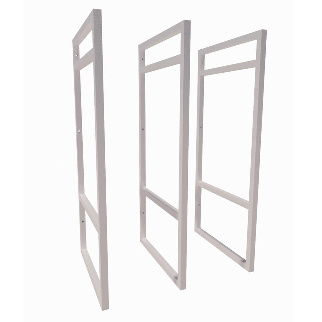 Suporte Prateleira Kit 3 Nicho  Duplo Estilo Industrial Suspenso Parede Teto Teto/Parede Aço Preto Fosco 60x28cm