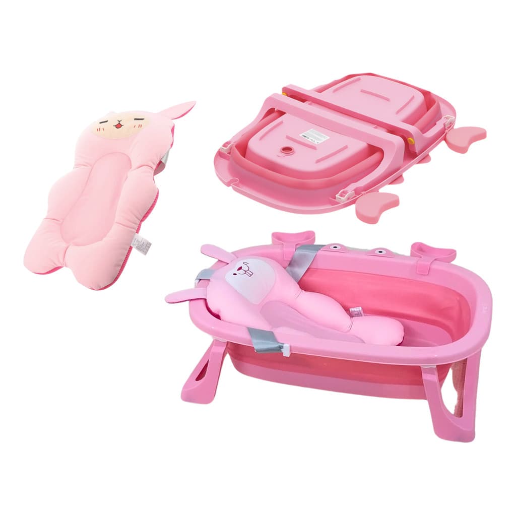 Banheira Dobrável Com Termometro Digital E Suporte Macio Para Bebe Recem Nascido Facil Montar Compacta E Segura