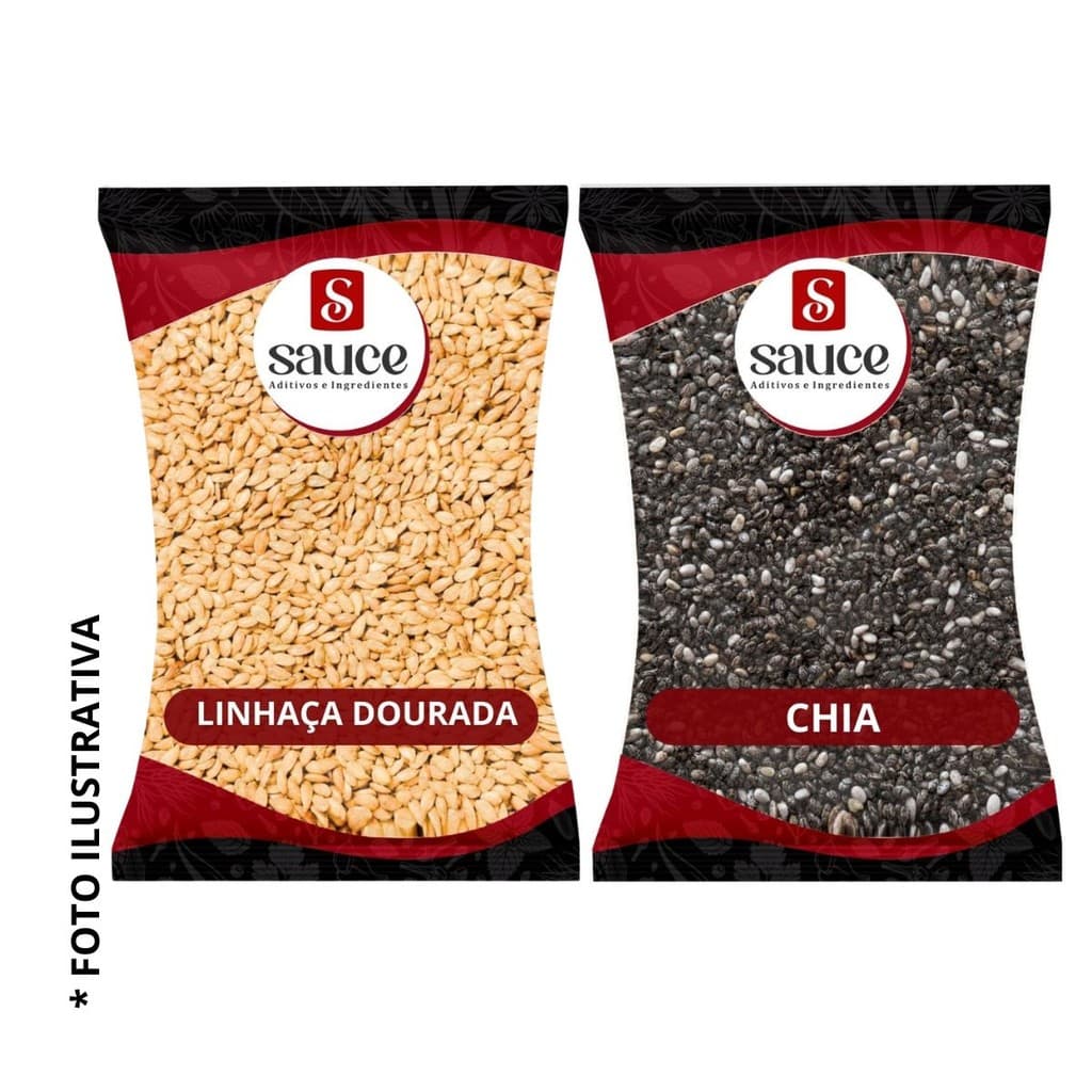 Kit Semente de Chia e Linhaça 500g Grãos Naturais Ricos em Fibras Ômega 3 Alimentação Saudável Sem Glúten