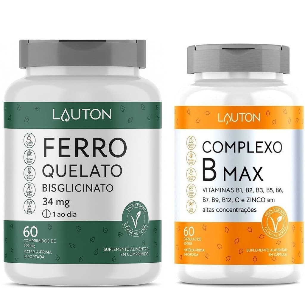 Super Combo Ferro Quelato + Complexo B Max Com Vitamina C Concentrado em vitaminas