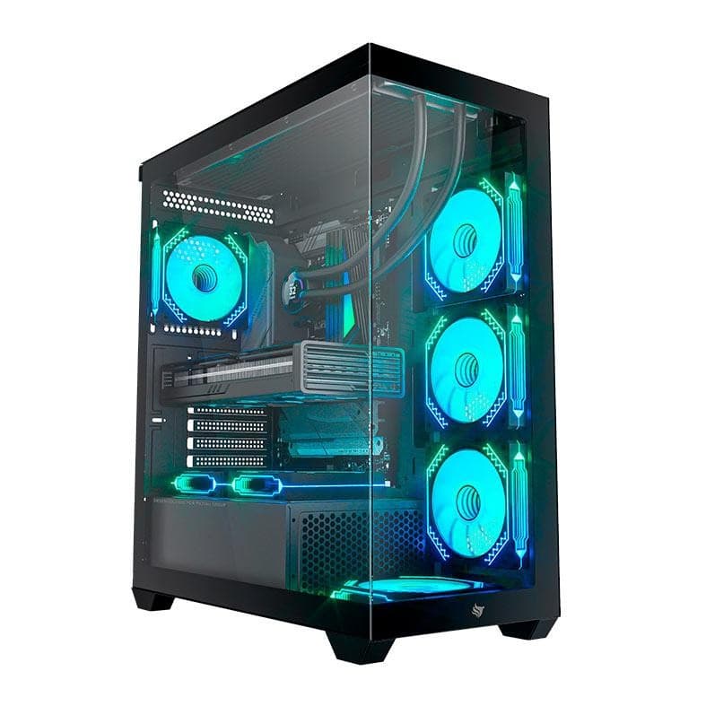 Gabinete Gamer Pichau Pouter 4B, Mid-Tower, Lateral de Vidro, Com 3 Fans, Preto, PG-PO4B-BK-3F