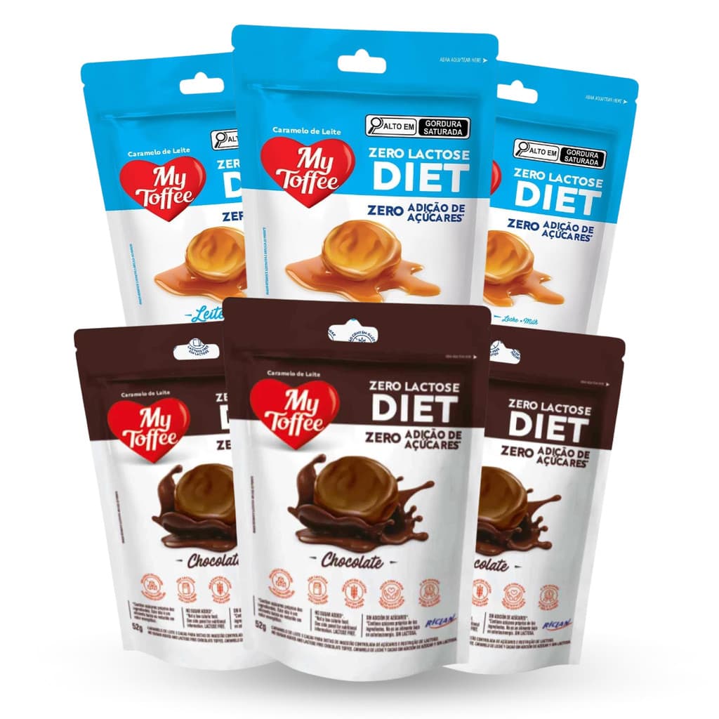 My Toffee Bala Leite Chocolate Zero Lactose 6 Pacotes