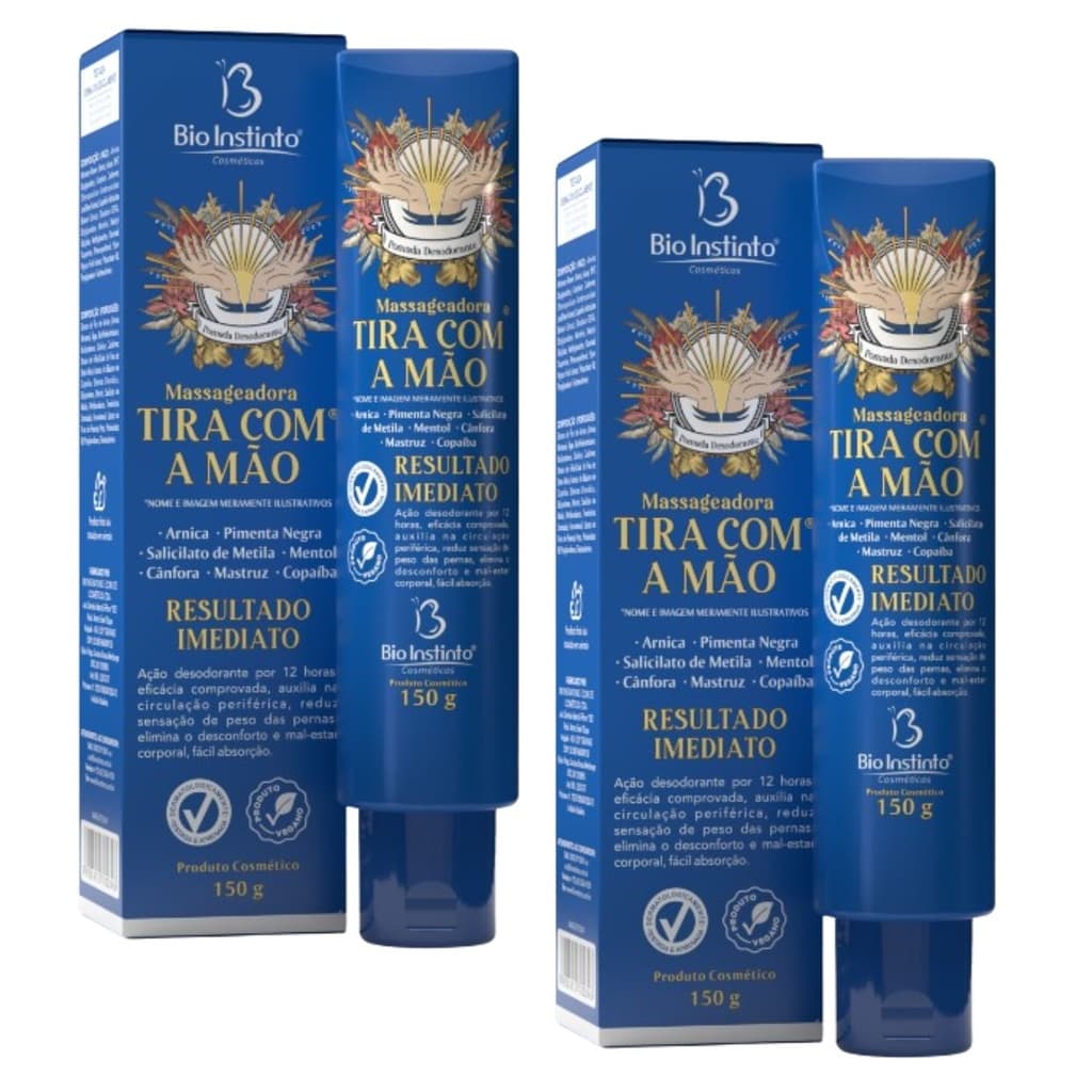 Kit 2 Pomada Massageadora Tira Com A Mão 150G - Bio Instinto
