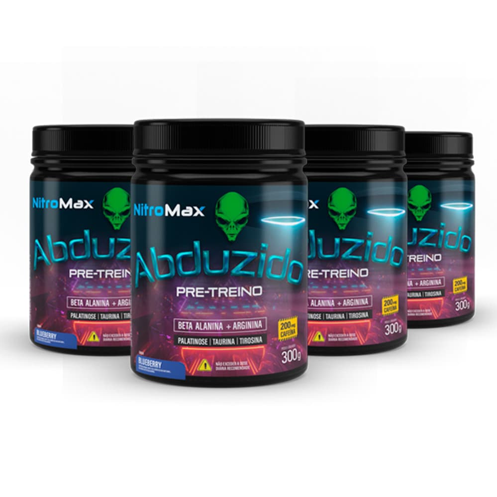4x ABDUZIDO PRE TREINO NITRO MAX LIMONADA SUICA 300G