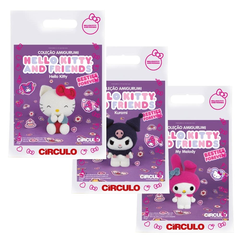Kit Amigurumi Hello Kitty and Friends Original Completo Crochê Presente Criativo Exclusivo