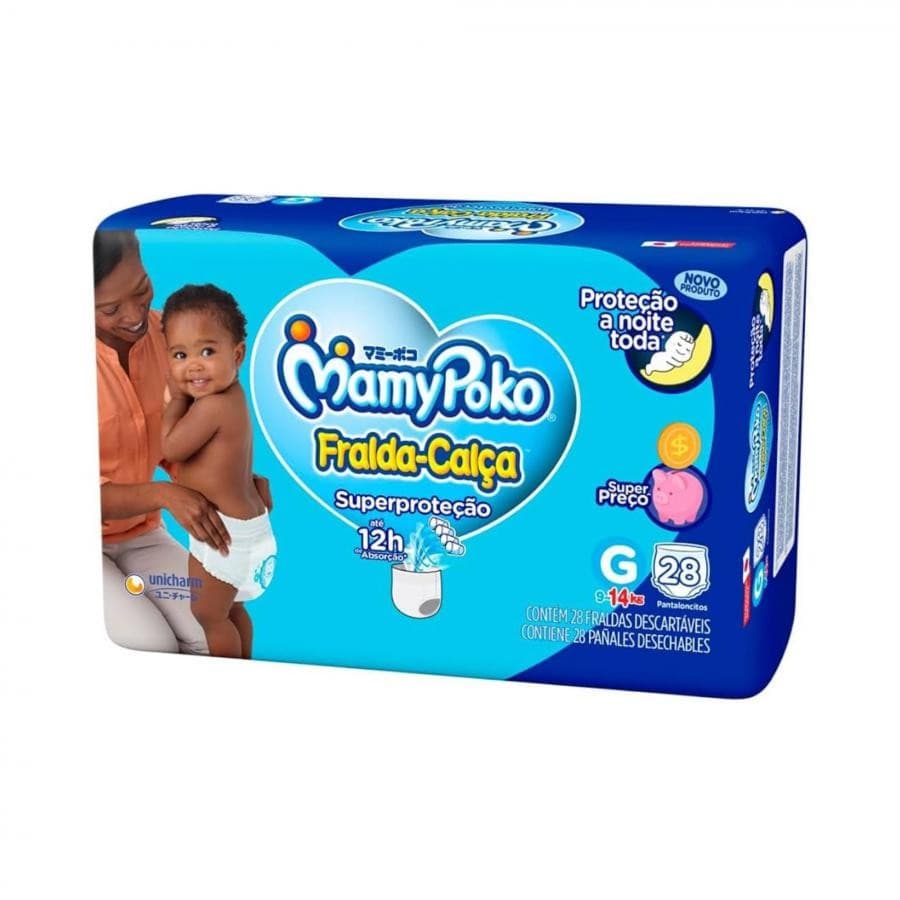 MamyPoko Fralda-Calca Superprotecao G 28 Unidades – Conforto, Protecao e Praticidade para o Dia a Dia do Seu Bebe