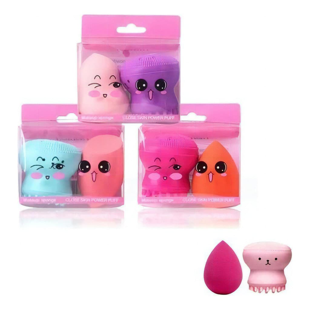 Kit 2 Esponjas Polvo Gota Skincare Maquiagem Base Liquida