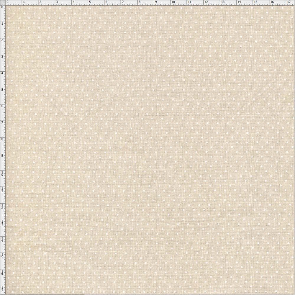 Tecido Estampado Para Patchwork - Composê Poá Cru Cor 1605 (0,50X1,40)