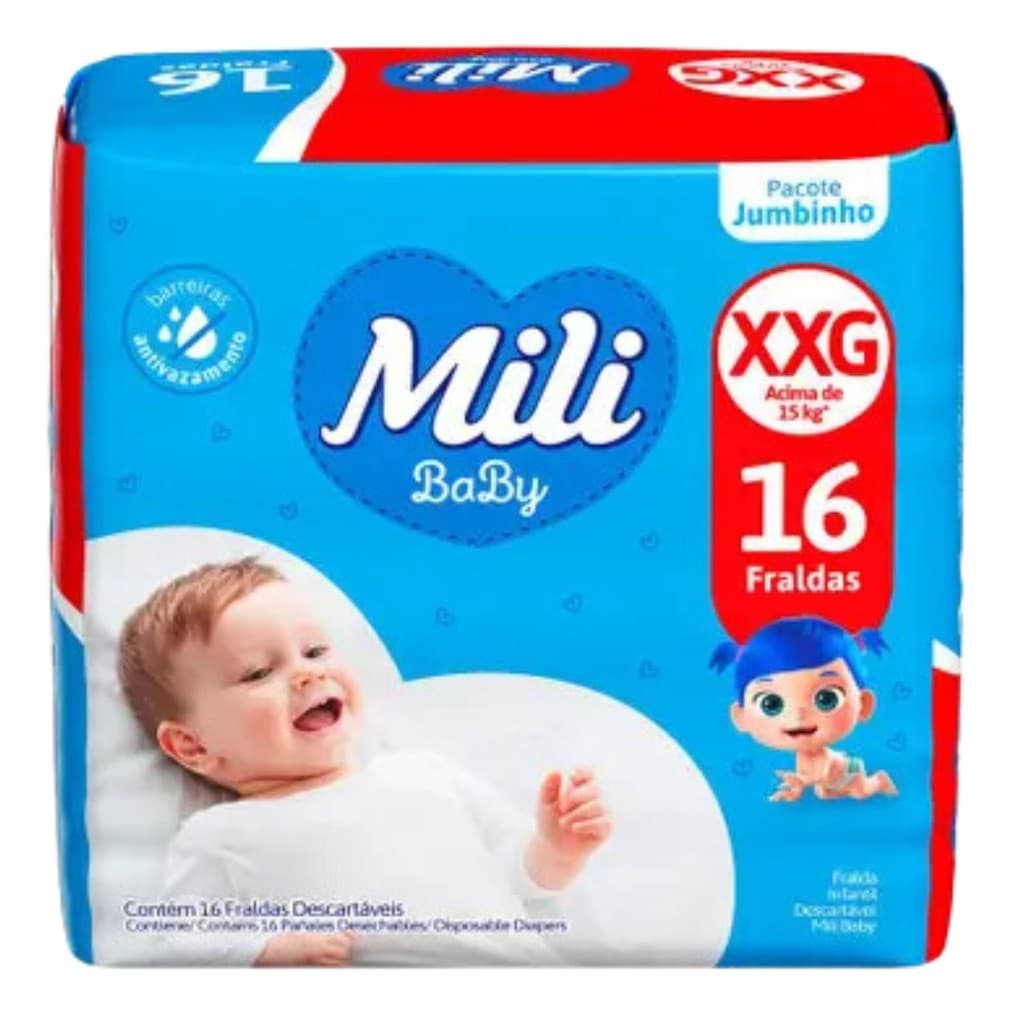 Fralda Descartável Tam XXG Jumbinho - Mili Baby