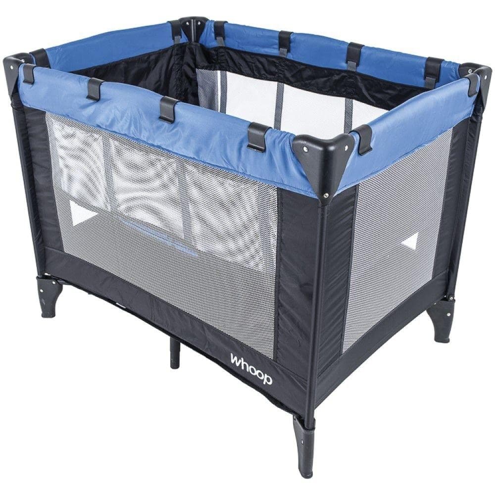 Berço Cercado Kiddo Stay Preto Azul