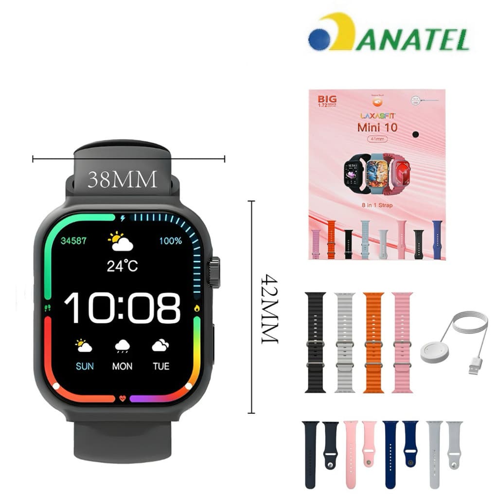 Relogio Smartwatch Mini 10 Infinit 8 Em 1 Laxasfit 