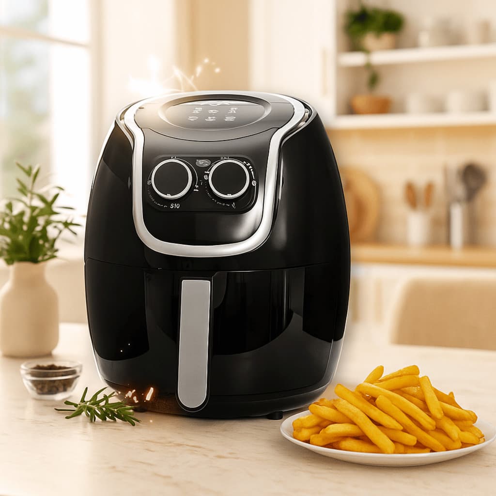 Fritadeira Air Fryer 6L 127V 1350W Timer 30min - Fix / Sem Óleo / Cozinha / Saudável / Rápida