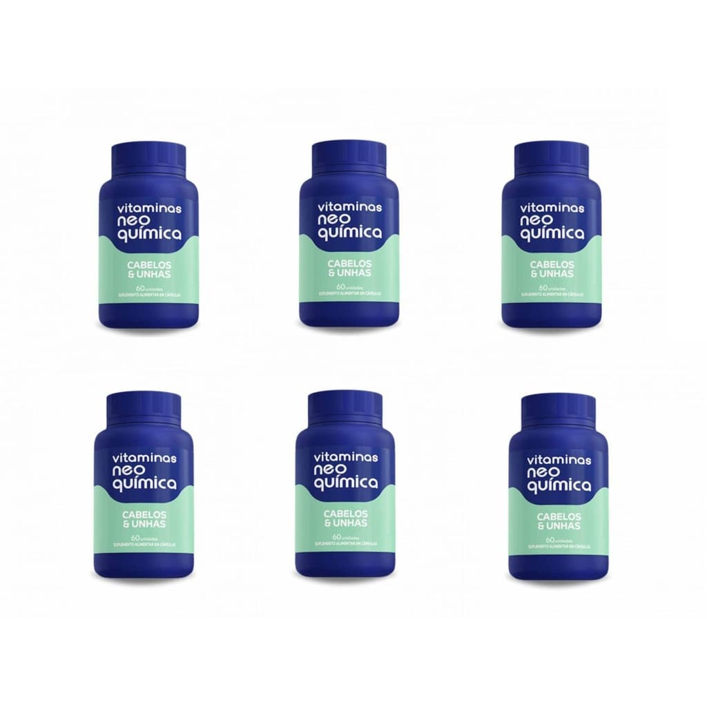 Kit 6x Vitamina Cabelos E Unhas 60 Unidades - Neo Química