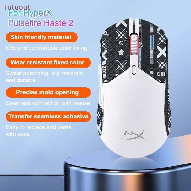 TUTU Antiderrapante Gaming Mouse Adesivo Para HyperX Pulsefire Haste 2 Com Fio Sem PC Computador Desktop Gamer Acessório