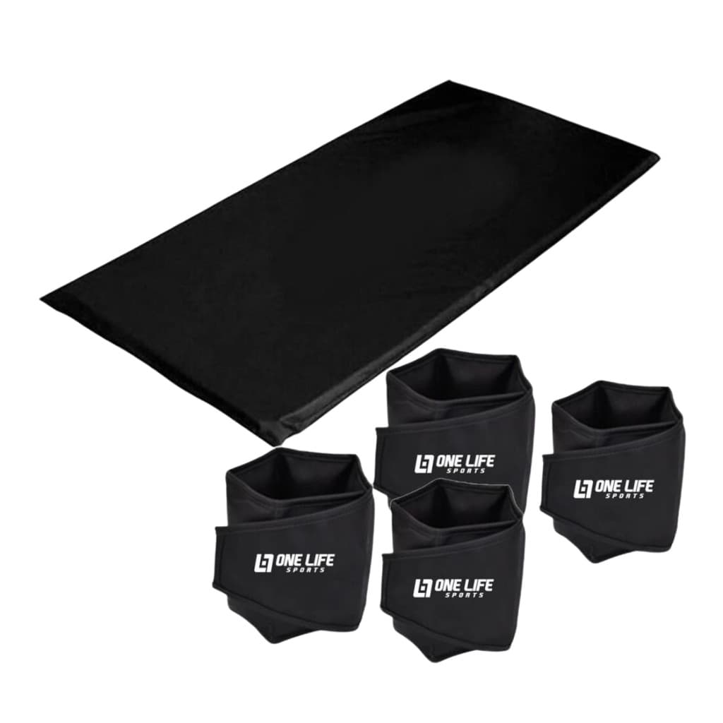 kit Treino em Casa= Caneleira Peso 3 E 2 Kg - Par + Colchonete