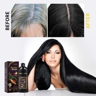 Shampoo De Tintura De Cabelo Preta 3 Em 1 , Fórmula De Ervas Hidratante Suave 100ML