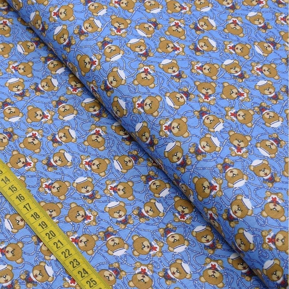Tecido Estampado para Patchwork - Ursinhos Marinheiros : Marinheiros (0,50x1,40)