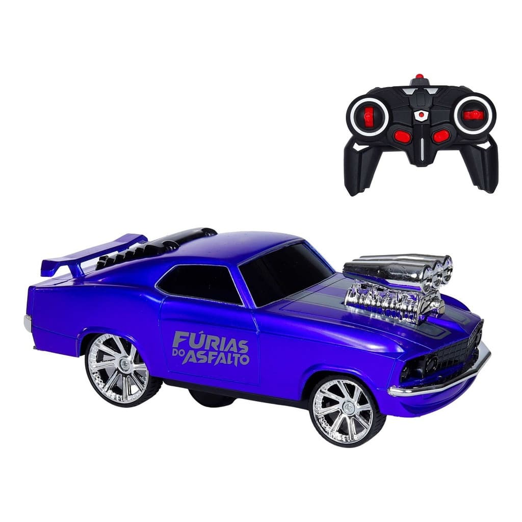 Carrinho de controle Remoto Fúrias do Asfalto Azul Polibrinq