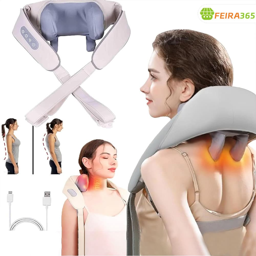 Massageador de ombro e pescoço, aliviar o estresse, manter a função quente, relaxamento muscular profundo