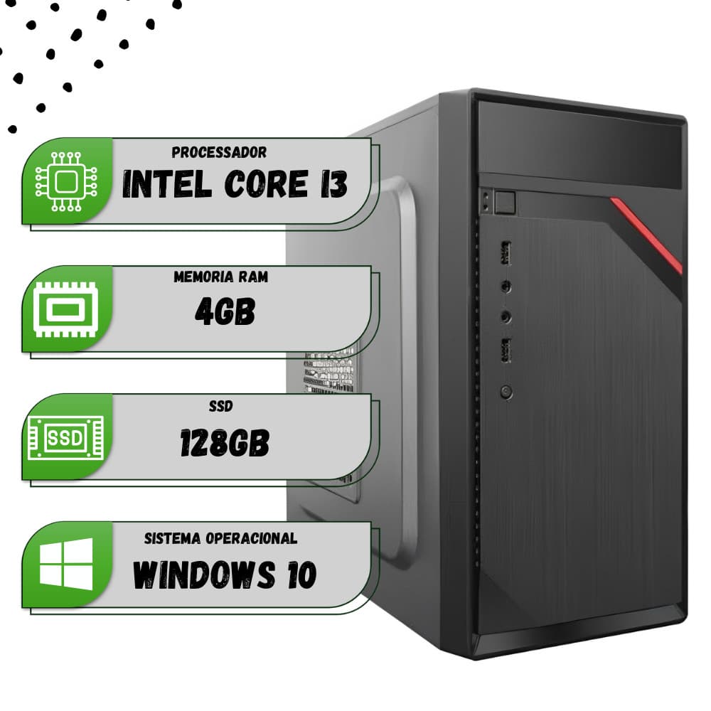 CPU Desktop Computador Escritório Home Office Core i3 4gb 120GB SSD