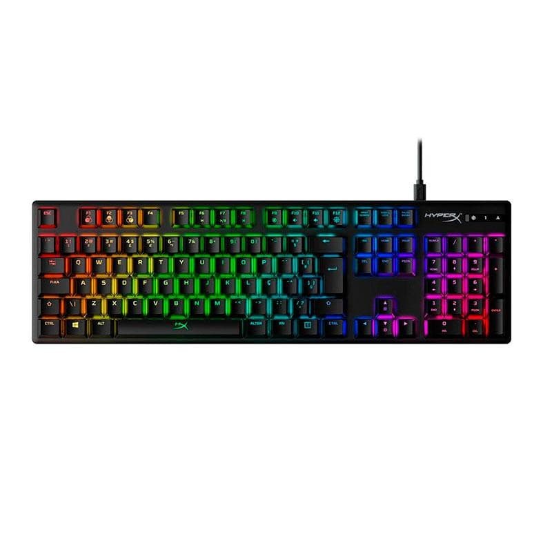 Teclado Mecanico Gamer HyperX Alloy Origins, RGB, ABNT2, Switch Red, Preto, 4P4F6A2AC4
