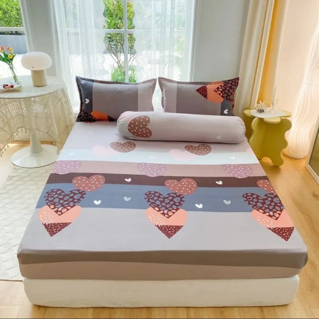 Jogo de Lençol-Cama Casal Padrão 03 Peças Com Elastico-Roupa de Cama-Sortidos