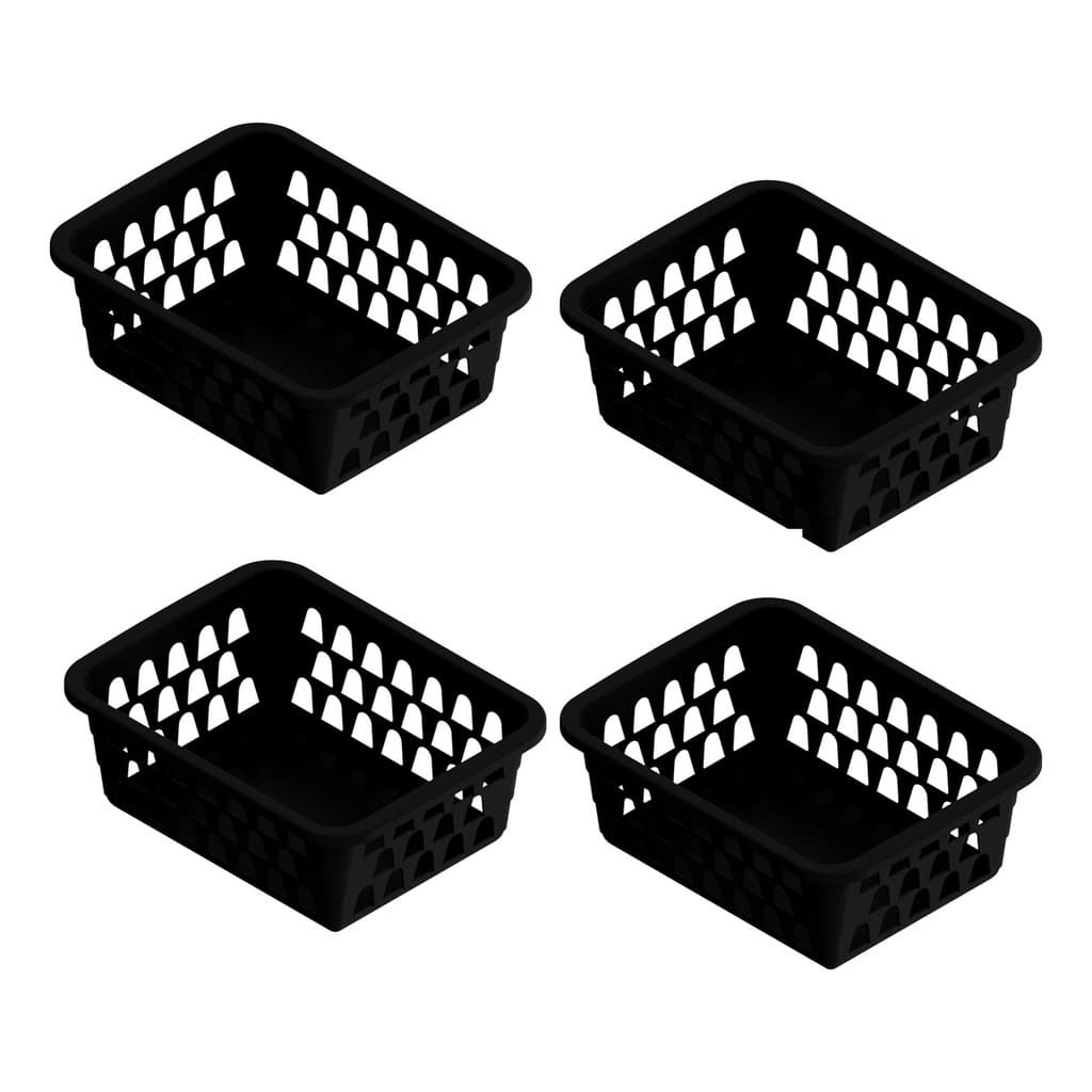 Kit 04 Cesto Organizador Multiuso Lavanderia Banheiro Preto