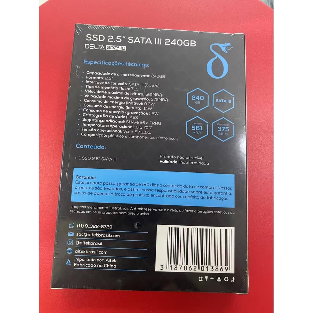 AITEK SSD  Externo 480/240/120gb Upgrade Desktop 561mb/s Sata Iii 2.5''