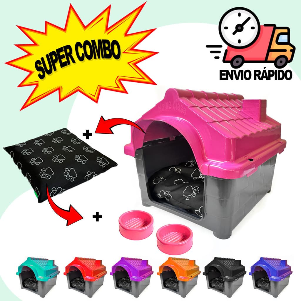 Casa Casinha Pet Cachorro Pequeno N2 Com Caminha Para Cachorro Bebedouro E Comedouro Cachorro