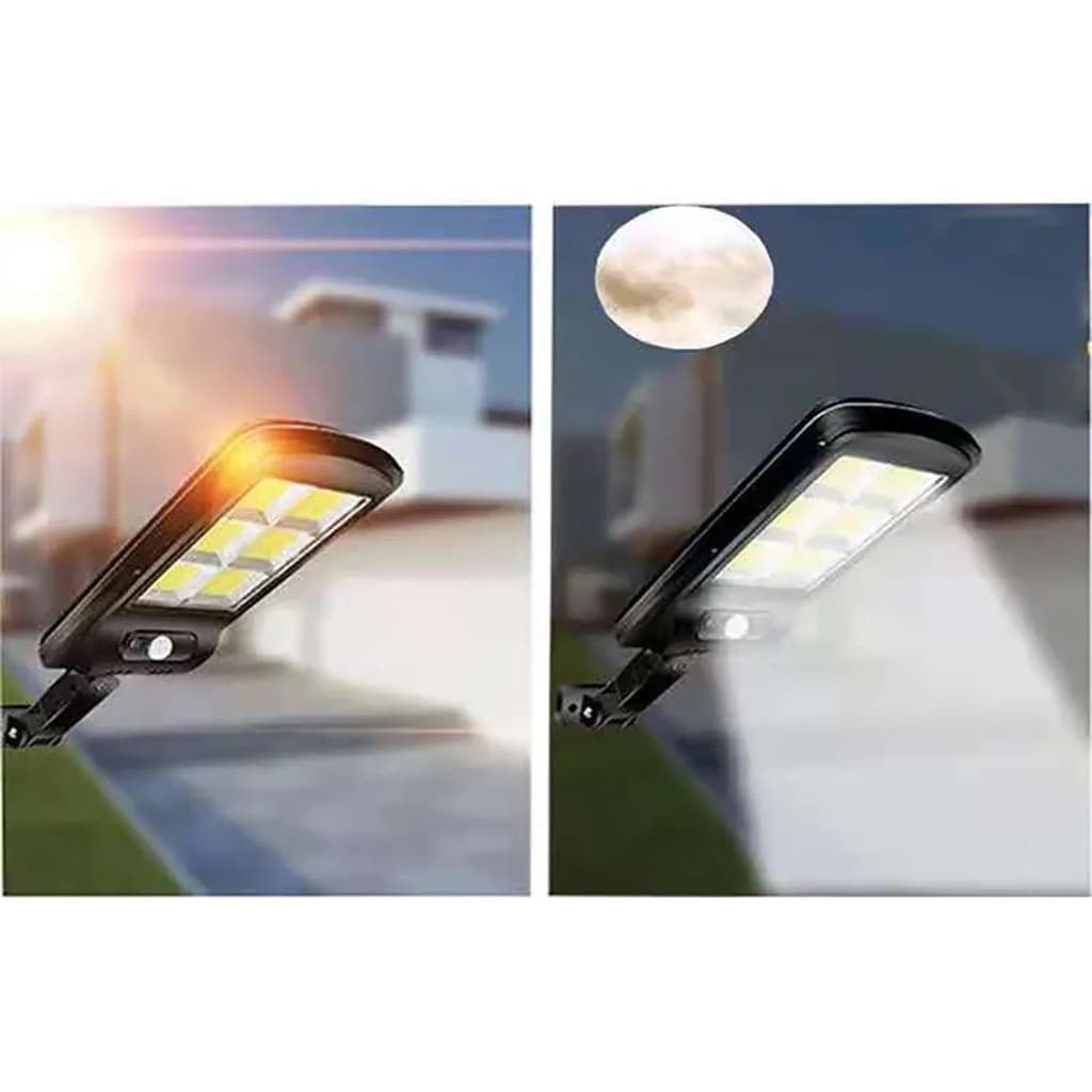 Luminária Solar  Kit c/2 Led Parede Refletor 128 Leds Sensor Controle