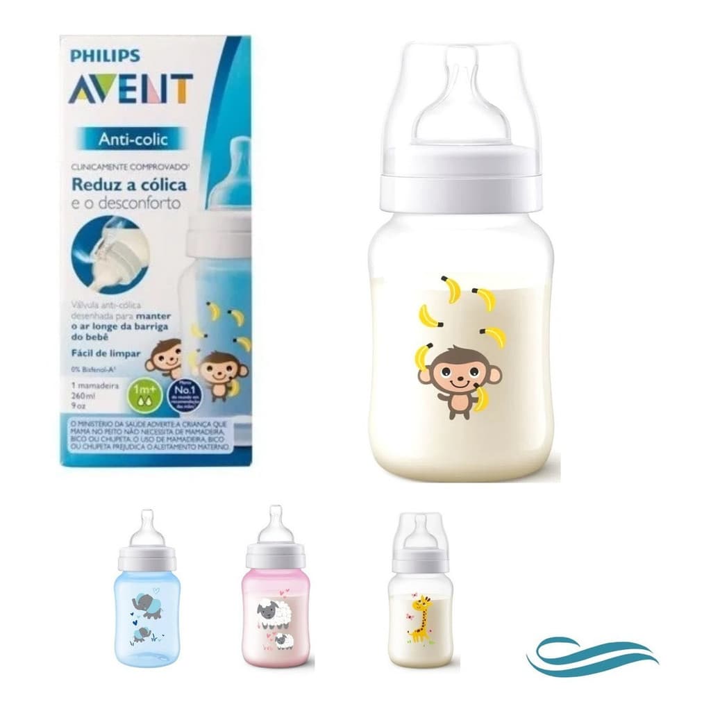 Mamadeira Philips Avent Bebê Menino Menina Anticolica Com Bico de Silicone Antivazamento