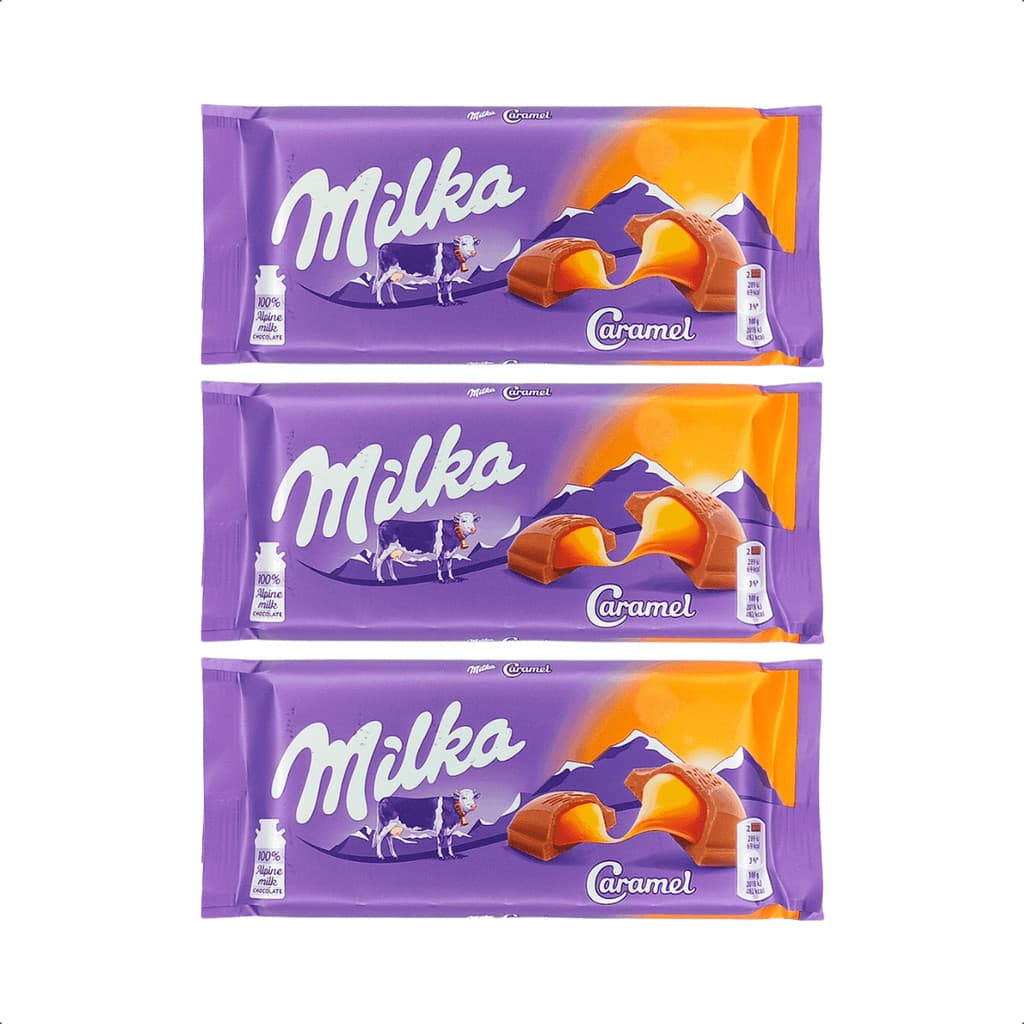 Kit 3 Milka Chocolate Caramelo Recheado Importado