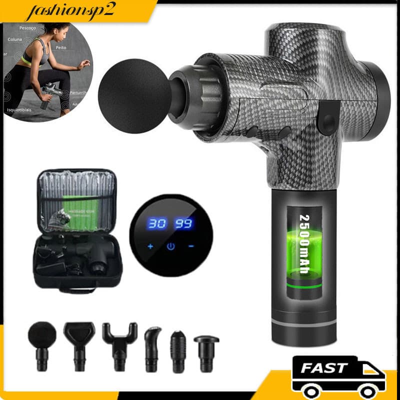 Pistola De Massagem Muscular De Alta Frequência Com Massageador Elétrico Profissional Portátil