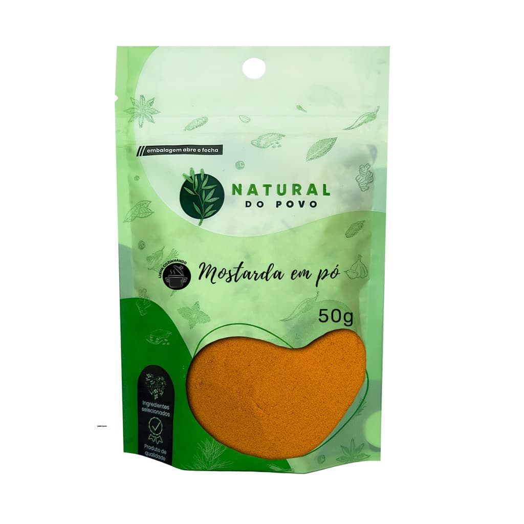 Mostarda Em Pó Tempero Ingredientes Selecionados Alta Qualidade 50g