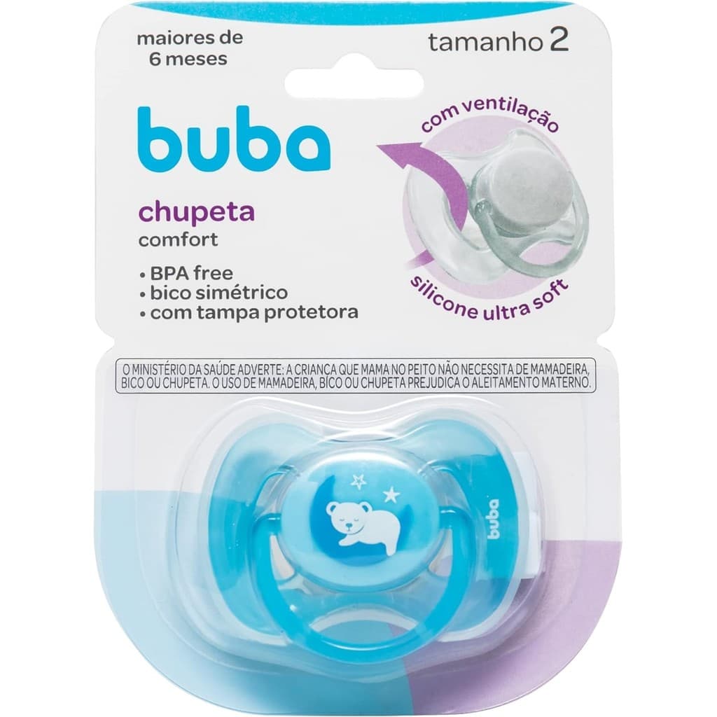 Chupeta Buba Comfort 6m+ Ursinho Chupeta para Bebe Buba