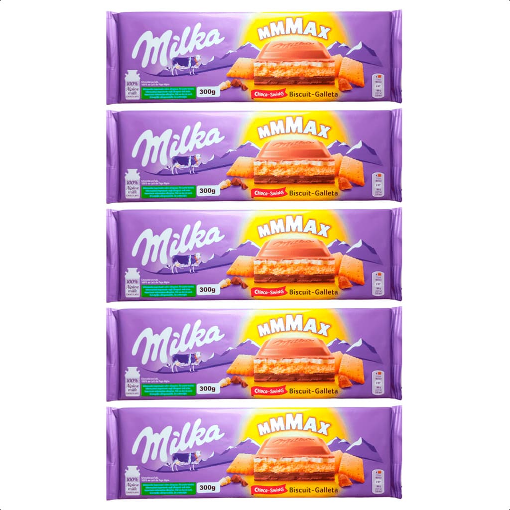 Kit 5 Milka Chocolate Creme e Biscoito Importado