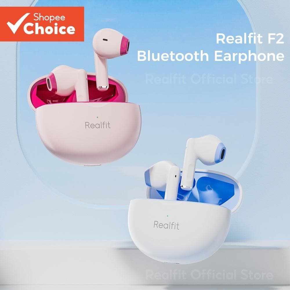 Realfit F2 Fones De Ouvido TWS HD Chamadas Bluetooth De Alta Qualidade Baixa Latência Com AI ENC Para Uso Diário Som Est