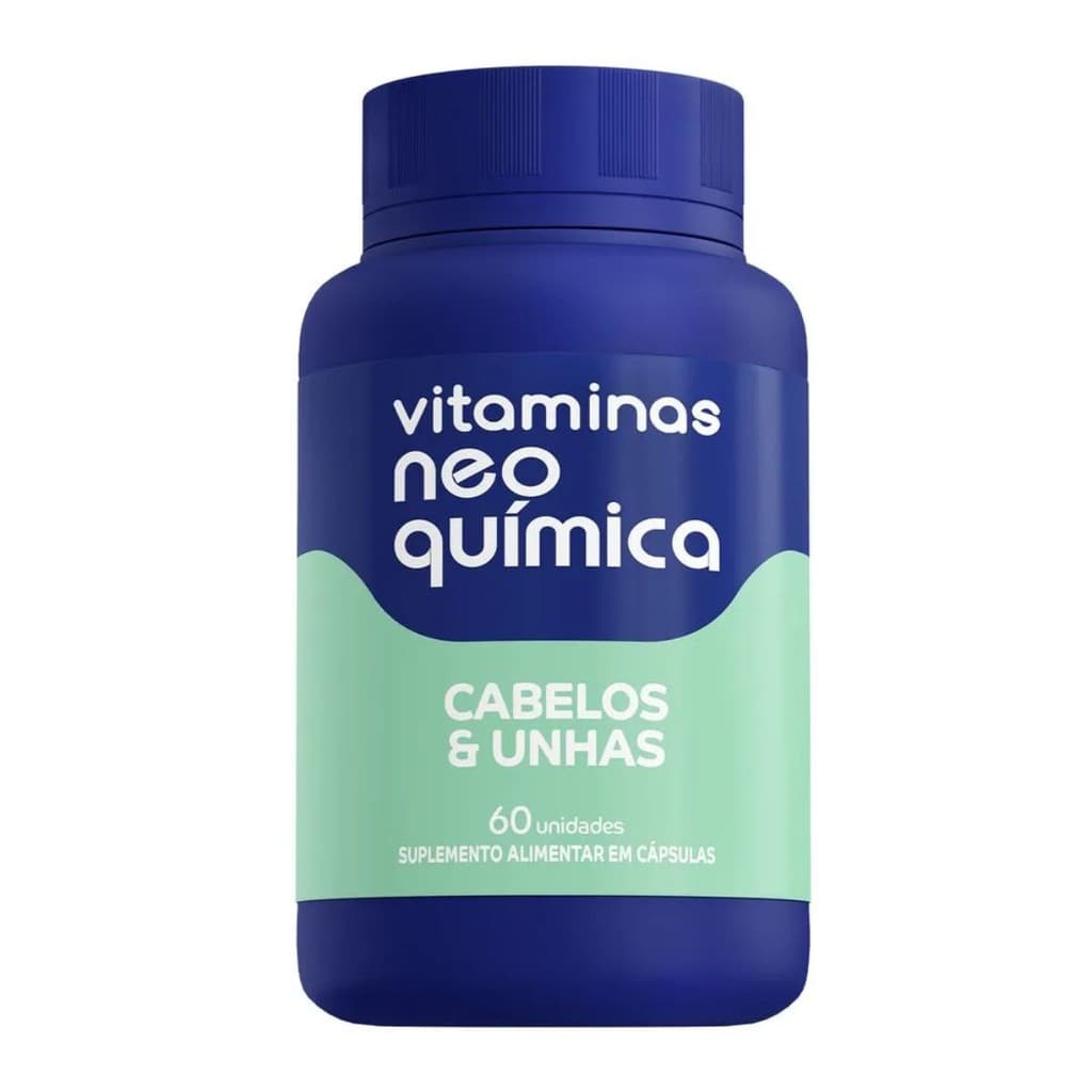 Vitamina Neo Química Cabelo e Unha 60 Comprimidos Biotina Zinco Vitamina A C D B – Suplemento Diário