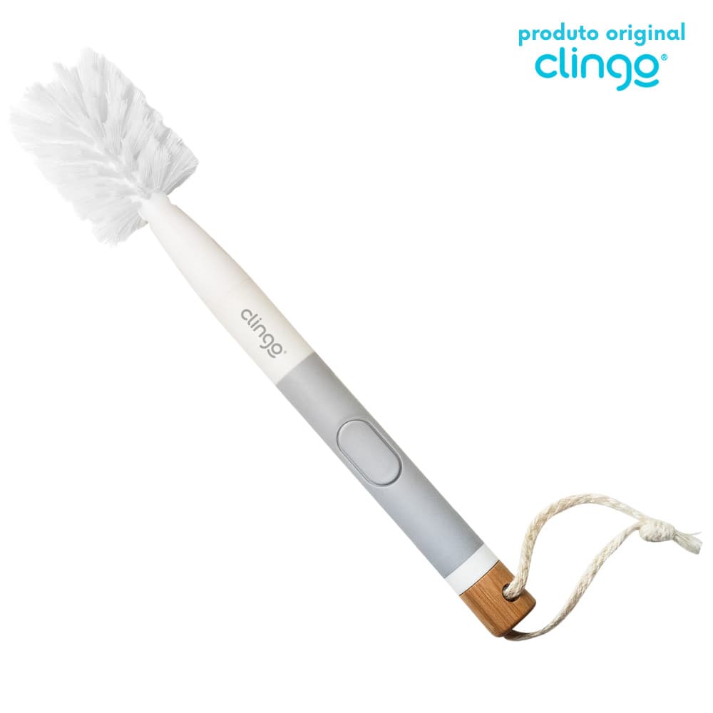 Escova para Mamadeira Clingo c/ Dispenser – Limpeza Prática e Eficiente