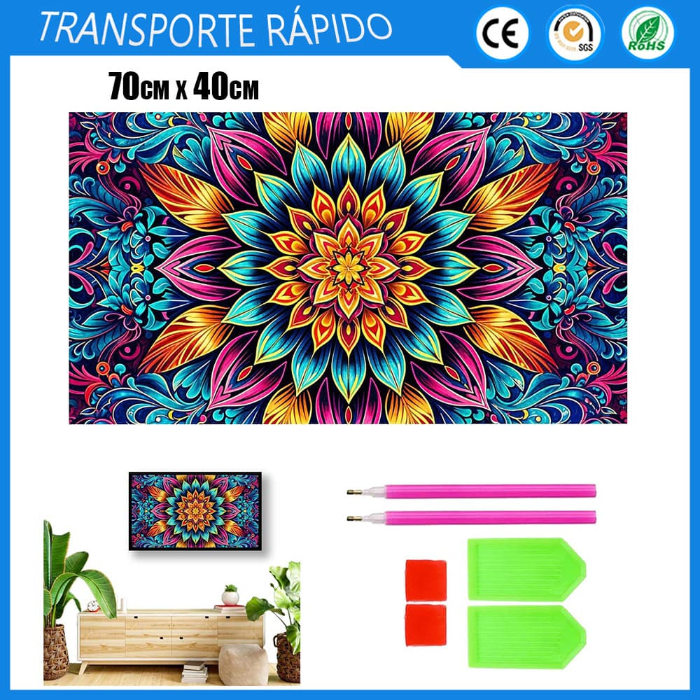 5D quadrado diamante pintura conjunto 70x40cm colorido Bloom Mandala mancha diamante pintura casa decoração da parede